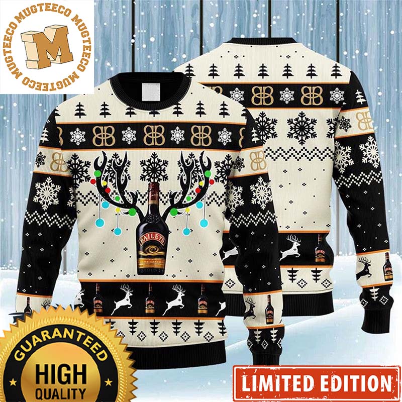 Baileys Irish Cream Reindeer Bottle Snowy Night Vintage Holiday Ugly Sweater Baileys Irish Cream Reindeer Bottle Snowy Night Vintage Holiday Ugly Sweater