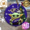Baltimore Ravens Baby Yoda NFL Christmas Tree Decorations Ornament