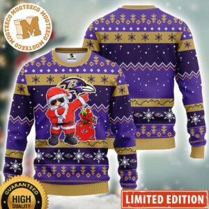 Baltimore Ravens Dabbing Santa Claus Ugly Christmas Sweater