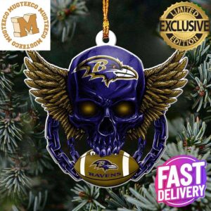 Baltimore Ravens NFL Football Skull Xmas Gifts Christmas Tree Decorations Ornament