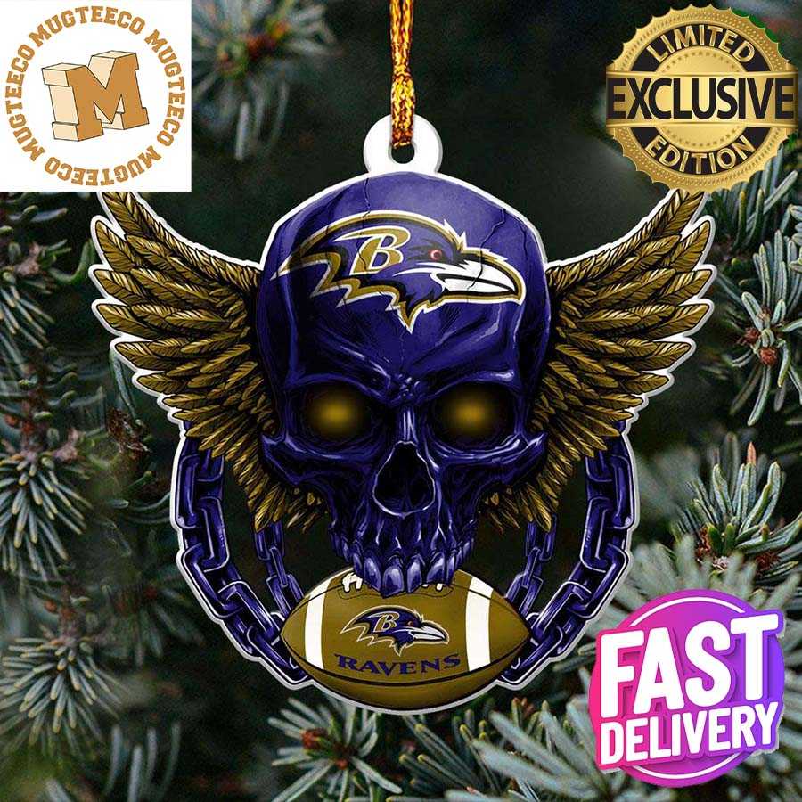 Baltimore Ravens NFL Football Skull Xmas Gifts Christmas Tree Decorations Ornament Baltimore Ravens NFL Football Skull Xmas Gifts Christmas Tree Decorations Ornament