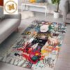 Black Kaws Companion In Blue Background Rug Home Decor Black Kaws Companion In Blue Background Rug Home Decor