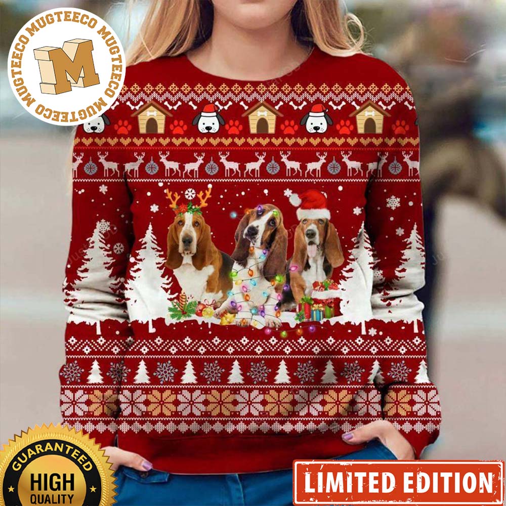 Basset Hound Dog Xmas Holiday Gift For Dog Lovers Ugly Christmas Sweater Basset Hound Dog Xmas Holiday Gift For Dog Lovers Ugly Christmas Sweater