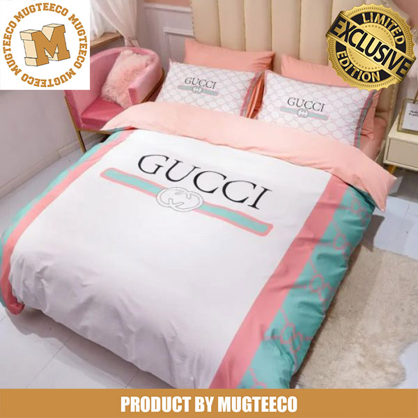 Best Gucci Big Logo In Cute Pastel White Pink And Mint Background Bedroom Set Best Gucci Big Logo In Cute Pastel White Pink And Mint Background Bedroom Set
