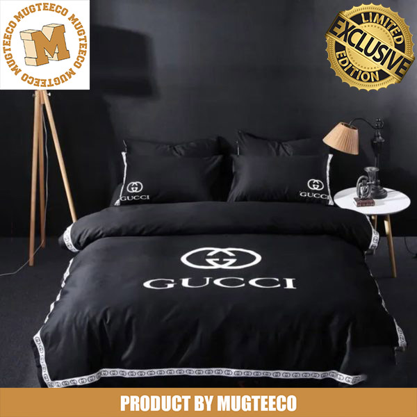 Best Gucci Big Logo In Mistic Black Background With White Line Logo Frame Bedroom Set Best Gucci Big Logo In Mistic Black Background With White Line Logo Frame Bedroom Set