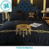 Best Versace Luxurious Yellow Logo In Black Bedding Set