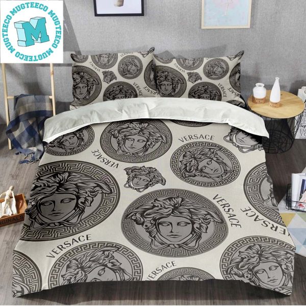 Best Versace Medusa Head Grey Pattern Bedding Set Best Versace Medusa Head Grey Pattern Bedding Set