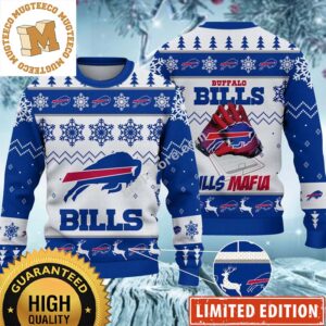 Bills Mafia Buffalo Bills American Football Gloves NFL Knitting Ugly Christmas Sweater