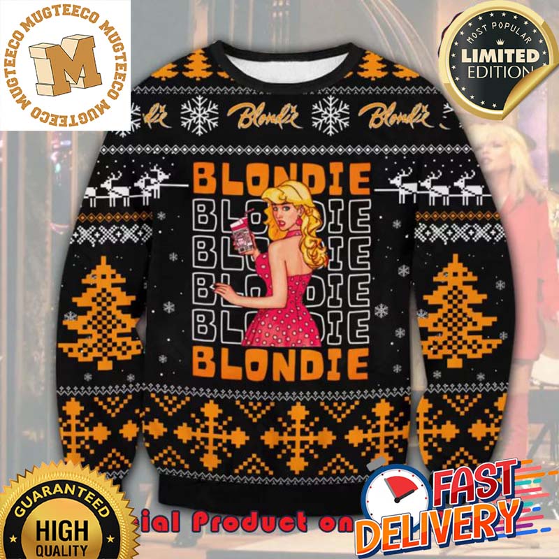 Blondie Rock Band Ugly Christmas Sweater For Holiday 2023 Xmas Gifts Blondie Rock Band Ugly Christmas Sweater For Holiday 2023 Xmas Gifts