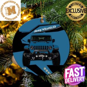 Blue Jeep Ceramic Christmas Decorations Ornament