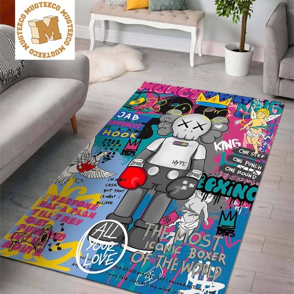 Boxing Kaws Colorful Graffiti Background Home Decor Area Rug Boxing Kaws Colorful Graffiti Background Home Decor Area Rug