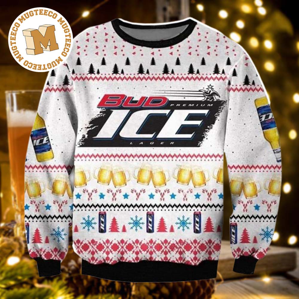 Bud Ice Lager Beer 2023 Ugly Christmas Sweater Bud Ice Lager Beer 2023 Ugly Christmas Sweater