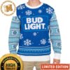 Bud Light Beer Can And Beer Drink Pattern Blue Christmas Ugly Sweater Bud Light Beer Can And Beer Drink Pattern Blue Christmas Ugly Sweater