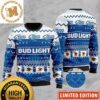 Bud Light Beer Lover Snowflakes And Deer Pattern White And Blue Christmas Ugly Sweater Bud Light Beer Lover Snowflakes And Deer Pattern White And Blue Christmas Ugly Sweater
