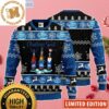 Bud Light Funny Bulldog Drink Bud Light Beer In The Snowly Night Christmas Ugly Sweater
