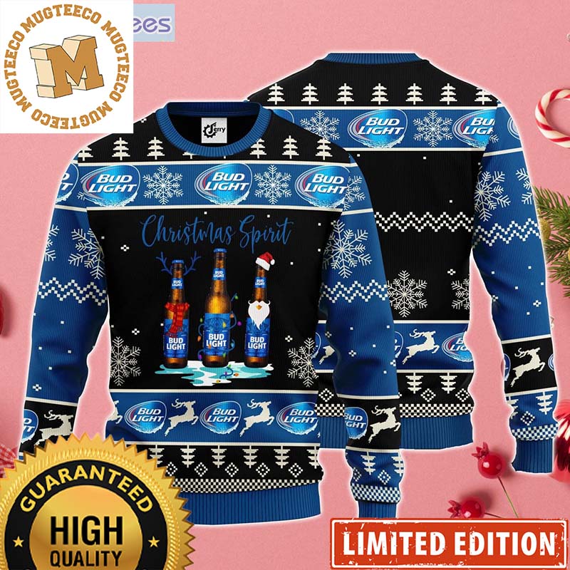 Bud Light Christmas Spirit Beer Bottles For Beer Lovers Holiday Ugly Sweater 2023 Bud Light Christmas Spirit Beer Bottles For Beer Lovers Holiday Ugly Sweater 2023