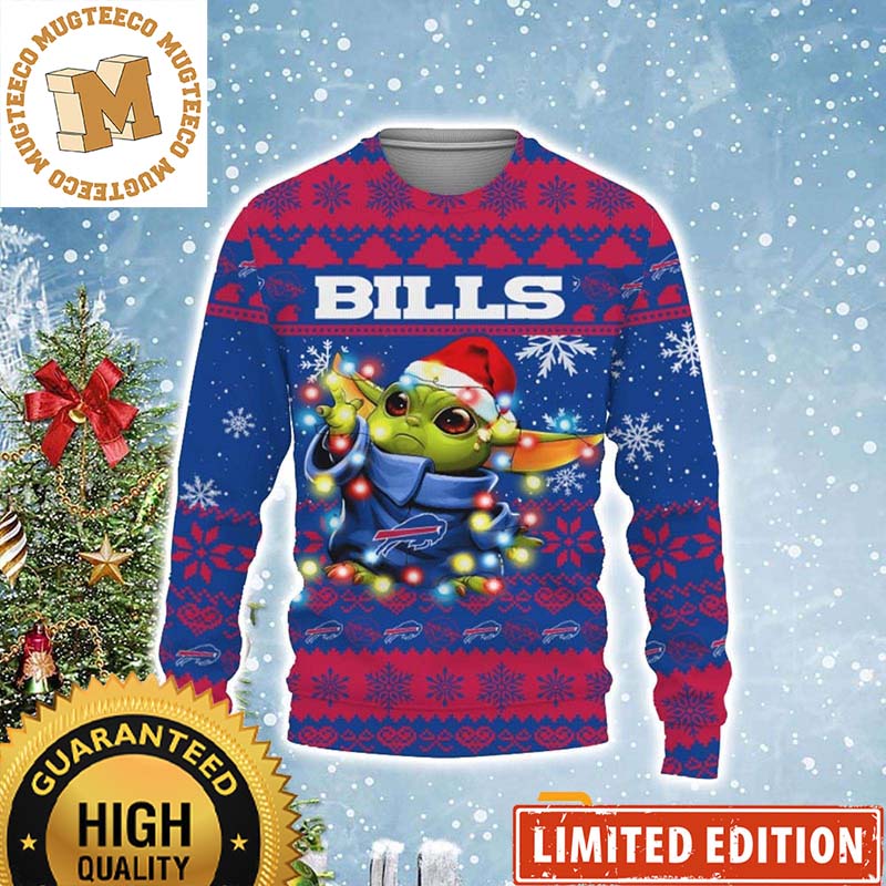 Buffalo Bills Baby Yoda Star Wars Christmas Light Up 2023 Holiday Ugly Christmas Sweater Buffalo Bills Baby Yoda Star Wars Christmas Light Up 2023 Holiday Ugly Christmas Sweater