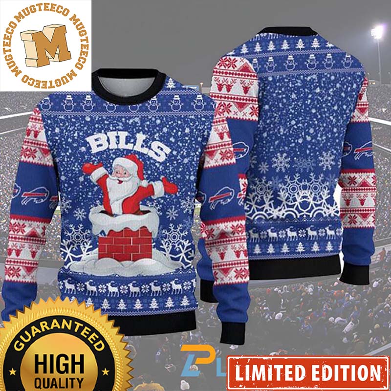 Buffalo Bills Funny Santa Claus In The Chimney 2023 Ugly Christmas Sweater Buffalo Bills Funny Santa Claus In The Chimney 2023 Ugly Christmas Sweater