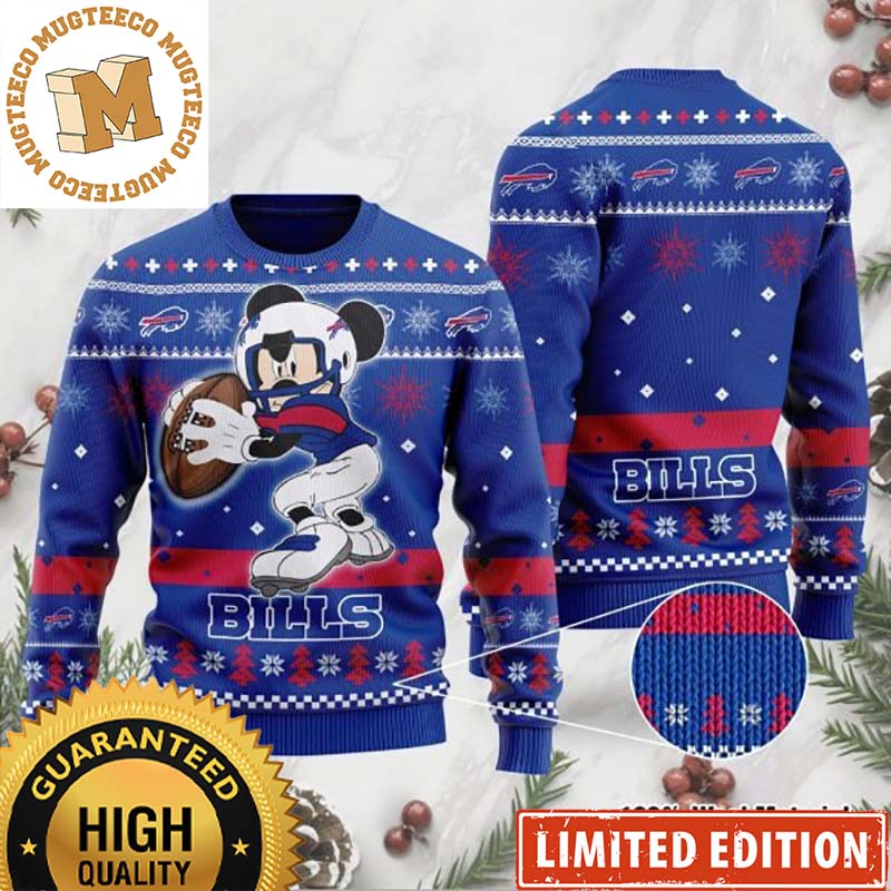 Buffalo Bills Mickey Mouse Disney Football Player Funny Ugly Christmas Sweater Buffalo Bills Mickey Mouse Disney Football Player Funny Ugly Christmas Sweater