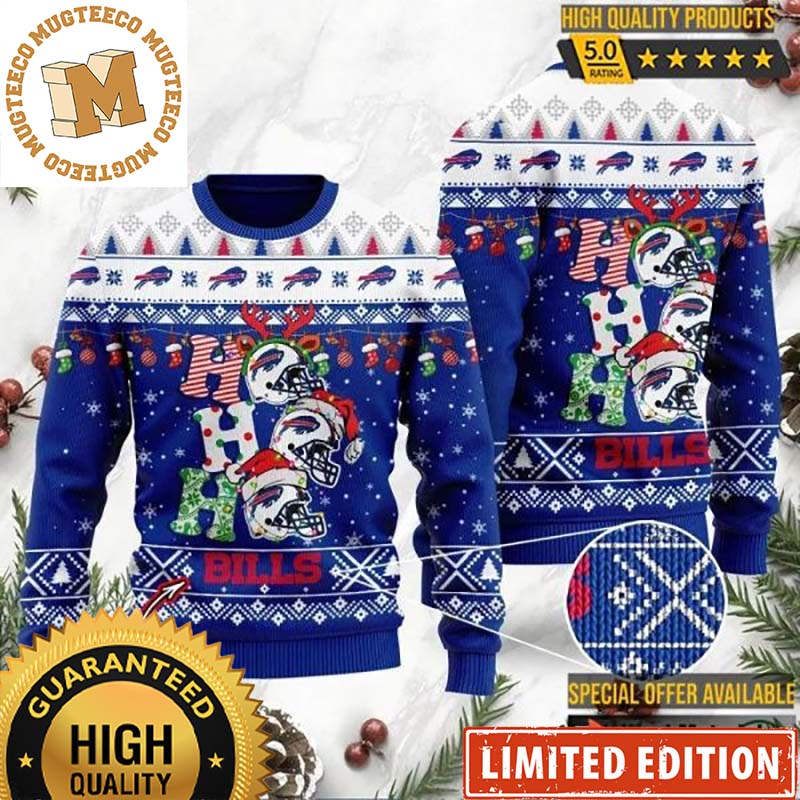 Buffalo Bills NFL Hohoho Personalized Custom Name Christmas Ugly Sweater Buffalo Bills NFL Hohoho Personalized Custom Name Christmas Ugly Sweater