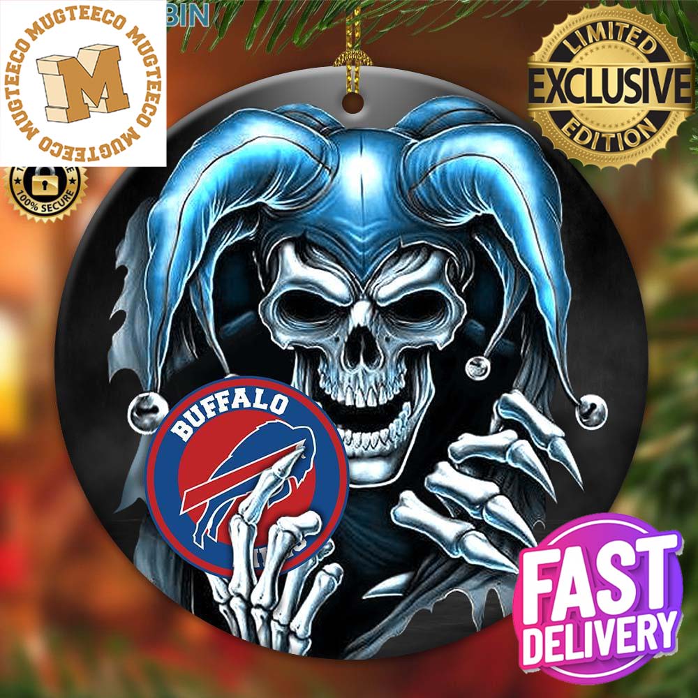 Buffalo Bills NFL Skull Joker Christmas Tree Decorations Ornament Buffalo Bills NFL Skull Joker Christmas Tree Decorations Ornament