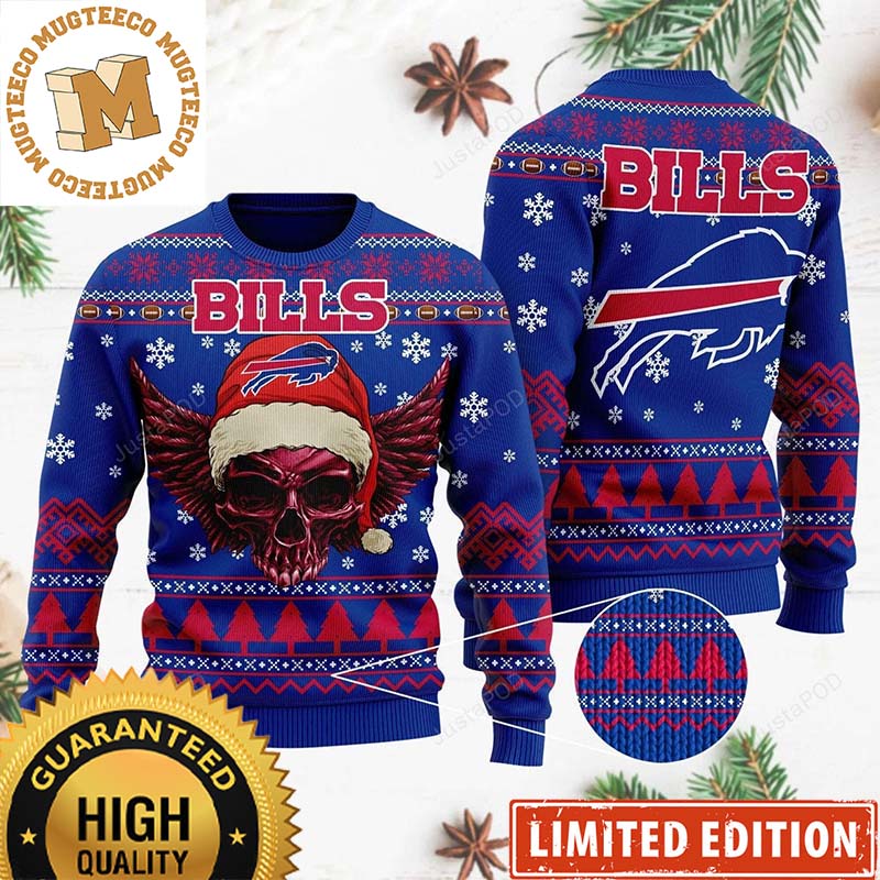 Buffalo Bills Wing Skull Santa Hat 2023 Holiday Gifts Ugly Christmas Sweater Buffalo Bills Wing Skull Santa Hat 2023 Holiday Gifts Ugly Christmas Sweater