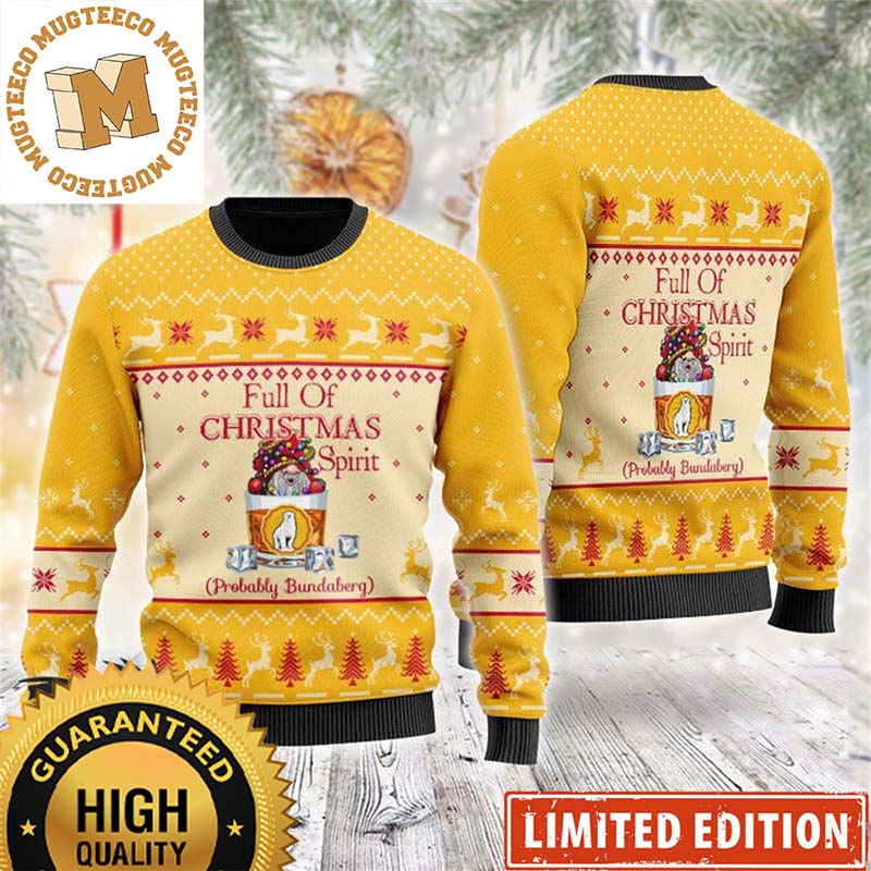 Bundaberg Beer Full Of Christmas Spirit Probably Bundaberg Yellow Holiday Ugly Sweater Bundaberg Beer Full Of Christmas Spirit Probably Bundaberg Yellow Holiday Ugly Sweater
