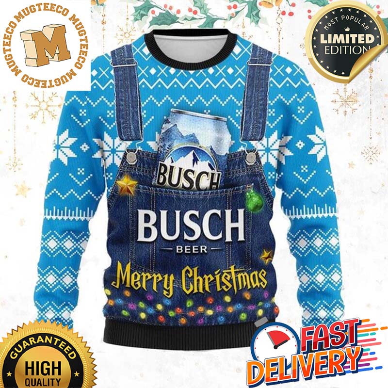 Busch Beer Merry Christmas Ugly Sweater For Holiday 2023 Xmas Gifts Busch Beer Merry Christmas Ugly Sweater For Holiday 2023 Xmas Gifts