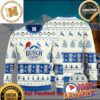 Busch Light Reindeer With Christmas Lights Knitting Blue Holiday Ugly Sweater