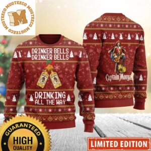 Captain Morgan Drinker Bells Drinker Bells Drinking All The Way Funny Ugly Sweater 2023