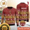 Captain Morgan Pirate Man Logo With Snowflakes Knitting Pattern Personalized Red And Beige Christmas Ugly Sweater