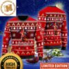 Captain Morgan Reindeer Snowy Night Snowflakes Knitting Maroon Christmas Ugly Sweater