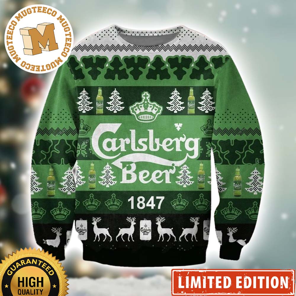 Carlsberg Beer 1847 Knitted Christmas Ugly Sweater Carlsberg Beer 1847 Knitted Christmas Ugly Sweater