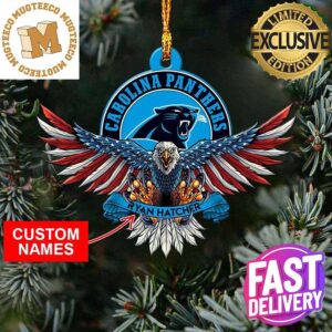 Carolina Panthers NFL American US Eagle Personalized Xmas Christmas Tree Decorations Ornament