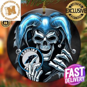 Carolina Panthers NFL Skull Joker Christmas Decorations Ornament