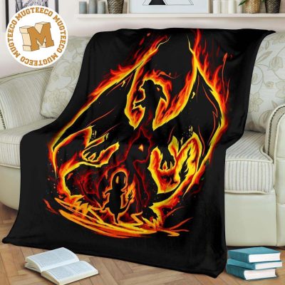 Charizard Fleece Blanket For Pokemon Bedding Decor Gift Charizard Fleece Blanket For Pokemon Bedding Decor Gift