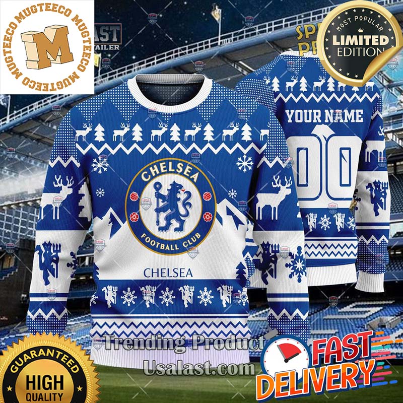 Chelsea Personalized 3D Ugly Christmas Sweater For Holiday 2023 Xmas Gifts Chelsea Personalized 3D Ugly Christmas Sweater For Holiday 2023 Xmas Gifts