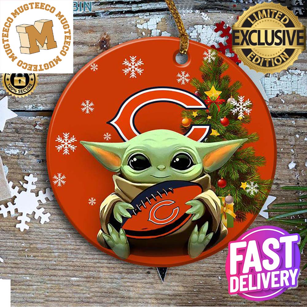 Chicago Bears Baby Yoda NFL Ceramic Christmas Tree Decorations Ornament Chicago Bears Baby Yoda NFL Ceramic Christmas Tree Decorations Ornament