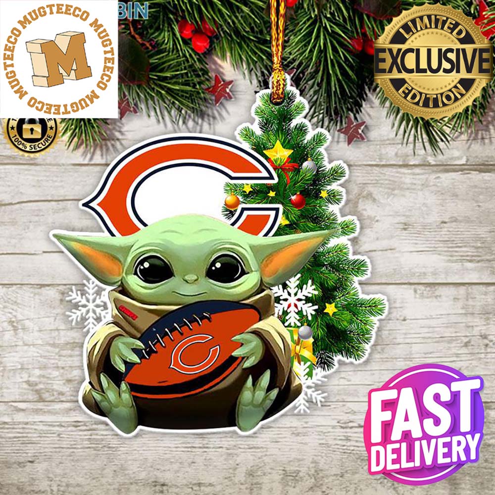 Chicago Bears Baby Yoda NFL Christmas Tree Decorations Ornament Chicago Bears Baby Yoda NFL Christmas Tree Decorations Ornament