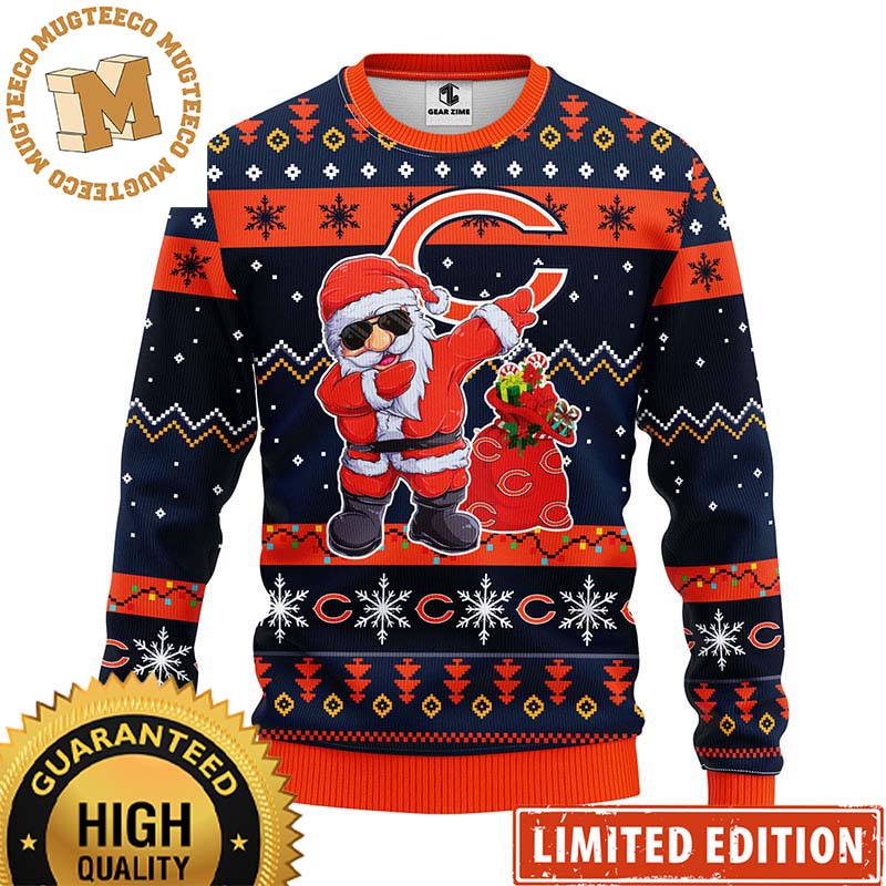 Chicago Bears Dabbing Santa Claus NFL Christmas Ugly Sweater 2023 Holiday Gifts Chicago Bears Dabbing Santa Claus NFL Christmas Ugly Sweater 2023 Holiday Gifts