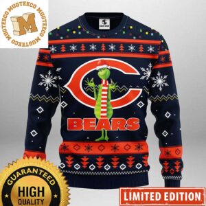 Chicago Bears Funny Grinch Snowfake Christmas Ugly Sweater