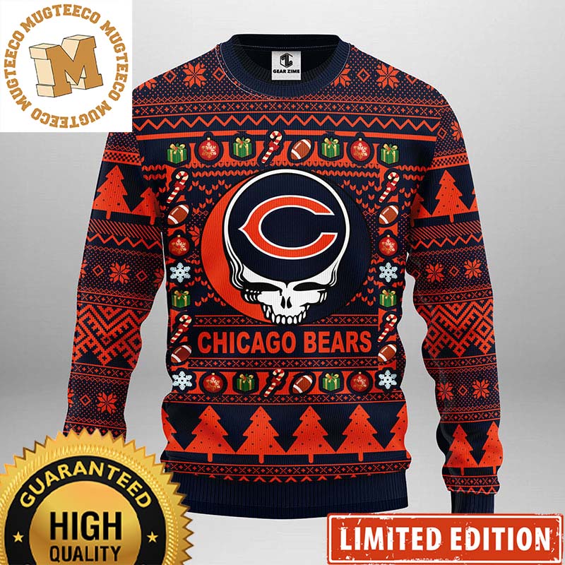 Chicago Bears Grateful Dead NFL 3D All Over Print Ugly Christmas Sweater Chicago Bears Grateful Dead NFL 3D All Over Print Ugly Christmas Sweater