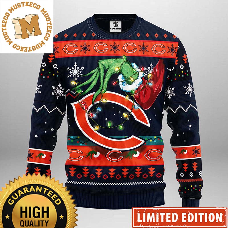 Chicago Bears Grinch Stole The Logo NFL Ugly Christmas Sweater 2023 Holiday Gifts Chicago Bears Grinch Stole The Logo NFL Ugly Christmas Sweater 2023 Holiday Gifts