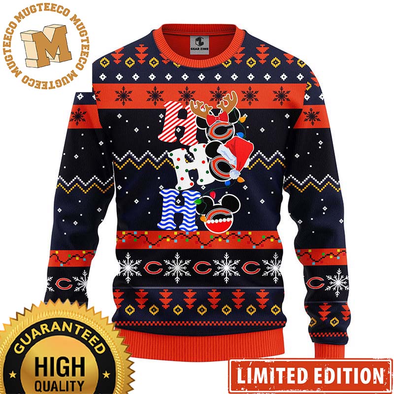 Chicago Bears HoHoHo NFL Mickey Logo Christmas Ugly Sweater Chicago Bears HoHoHo NFL Mickey Logo Christmas Ugly Sweater