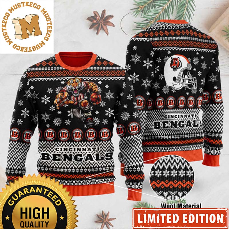 Cincinnati Bengals Mascot 3D Printed Ugly Christmas Sweater Cincinnati Bengals Mascot 3D Printed Ugly Christmas Sweater