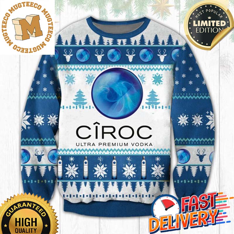 Ciroc Ultra Premium Vodka Ugly Christmas Sweater For Holiday 2023 Xmas Gifts Ciroc Ultra Premium Vodka Ugly Christmas Sweater For Holiday 2023 Xmas Gifts