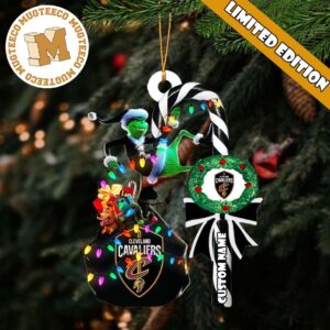 Cleveland Cavaliers NBA Grinch Candy Cane Personalized Xmas Gifts Christmas Tree Decorations Ornament