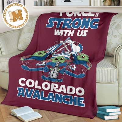 Colorado Avalanche Baby Yoda Fleece Blanket The Force Strong Colorado Avalanche Baby Yoda Fleece Blanket The Force Strong