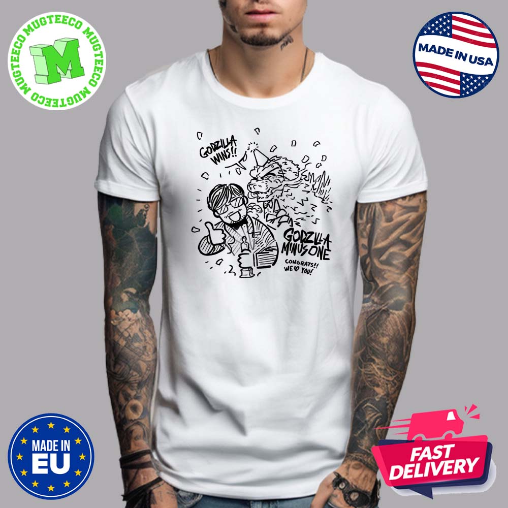 Congratulations Godzilla Minus One Wins 2024 Oscars Visual Effect Drawing Pattern Unisex T Shirt Congratulations Godzilla Minus One Wins 2024 Oscars Visual Effect Drawing Pattern Unisex T Shirt