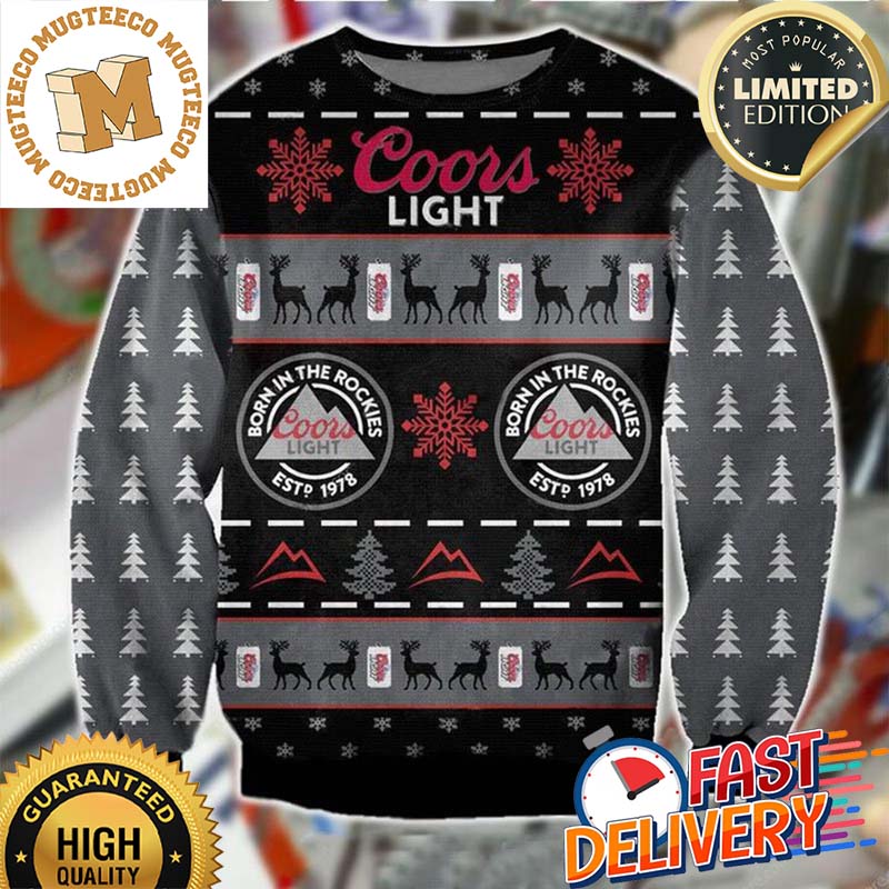 Coors Light Beer Born In The Rockies EST 1978 Ugly Sweater For Holiday 2023 Xmas Gifts Coors Light Beer Born In The Rockies EST 1978 Ugly Sweater For Holiday 2023 Xmas Gifts